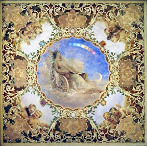 Light of Astronomy panel in the Spectrum of Light ceiling mural representing Light of Astronomy panel in the Spectrum of Light ceiling mural representing