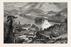 Long Island, Lake George, United States of America, Us, Usa, 1870S Engraving