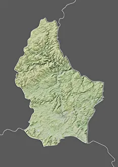 Luxembourg, Relief Map With Border and Mask Luxembourg, Relief Map With Border and Mask