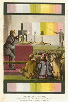 Magic lantern being used to project slides during a lecture on spectrum analysis Magic lantern being used to project slides during a lecture on spectrum analysis