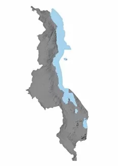 Maps Collection: Malawi, Relief Map