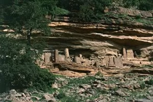 Mopti Gallery: Mali, Mopti Region, Banani, Cliff of Bandiagara, Ancient Tellem houses carved in rock