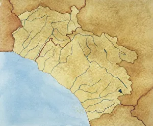 <b class=qtipBold><figcaption>Map of Abruzzi and Molise</figcaption></b><br>Ancient Rome. Map of Abruzzi and Molise. Color illustration Map of Abruzzi and Molise