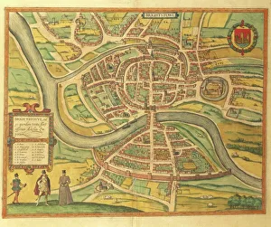 Map of Bristol from Civitates Orbis Terrarum by Georg Braun, 1541-1622 and Franz Hogenberg Map of Bristol from Civitates Orbis Terrarum by Georg Braun, 1541-1622 and Franz Hogenberg