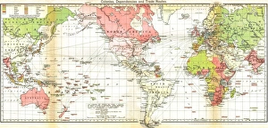Map of the British Empire 19th Century. Areas controlled by Britain are shaded in pink Map of the British Empire 19th Century. Areas controlled by Britain are shaded in pink