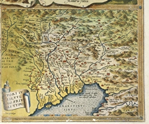 Map of Friuli Venezia Giulia region, from Theatrum Orbis Terrarum by Abraham Ortelius Map of Friuli Venezia Giulia region, from Theatrum Orbis Terrarum by Abraham Ortelius