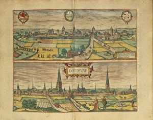 Map of Lippe and Dortmund from Civitates Orbis Terrarum by Georg Braun, 1541-1622 Map of Lippe and Dortmund from Civitates Orbis Terrarum by Georg Braun, 1541-1622