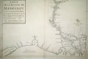 Map of Mississippi River by Guillaume Delisle, drawing on paper, created in Paris, 1702 Map of Mississippi River by Guillaume Delisle, drawing on paper, created in Paris, 1702