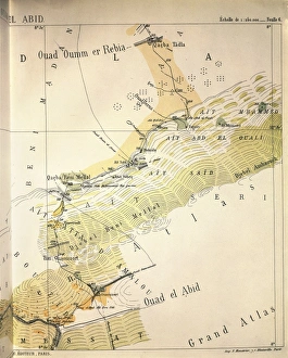Map of Morocco from Grand or High Atlas region, engraving Map of Morocco from Grand or High Atlas region, engraving