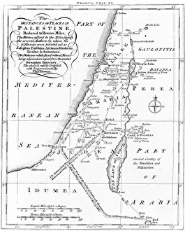 Map of Palestine, engraving 1830 Map of Palestine, engraving 1830