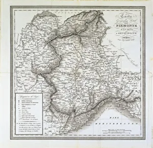 Map of Piedmont, of the Savoy and Genovas. Cremona, engraving on copper, 1832 Map of Piedmont, of the Savoy and Genovas. Cremona, engraving on copper, 1832