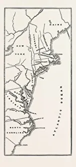 Map To Show Position Of The Early Settlements In North America Map To Show Position Of The Early Settlements In North America