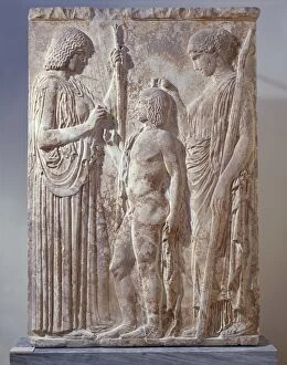 Images Dated 9th March 2014: Marble bas-relief depicting Triad of Eleusinian Mysteries with Persephone