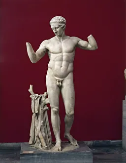 Marble statue The Diadumenos, diadem wearer, by Polykleitos, ancient copy from Delos Marble statue The Diadumenos, diadem wearer, by Polykleitos, ancient copy from Delos