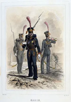 Marine. From Napoleon 1er et la Garde Imperiale by Eugene Fieffe, Paris, 1858 Marine. From Napoleon 1er et la Garde Imperiale by Eugene Fieffe, Paris, 1858