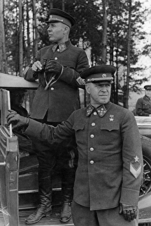 Marshal timoshenko and general georgy zhukov during military maneuvers, fall 1940 Marshal timoshenko and general georgy zhukov during military maneuvers, fall 1940