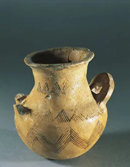 Matt-painted amphoriskos decorated with geometric patterns, late Bronze Age, from Aiani Matt-painted amphoriskos decorated with geometric patterns, late Bronze Age, from Aiani