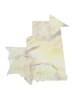 Mauritania, Relief Map