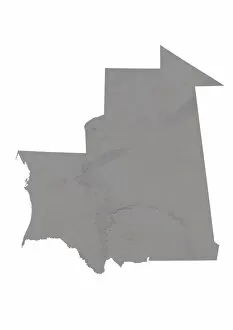 Mauritania, Relief Map