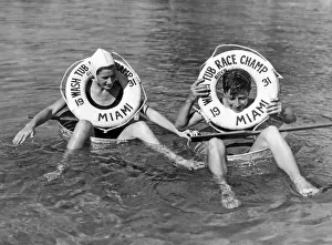 <b class=qtipBold><figcaption>Miami Washtub Winners</figcaption></b><br>Miami, Florida: 1931. The respective boy and girl winners of the 1931 Miami Washtub Races.<br><em>© Underwood Archives/UIG</em> Miami Washtub Winners