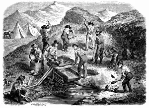 Miners panning for gold during Californian Gold Rush Miners panning for gold during Californian Gold Rush
