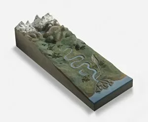 Illustrations 1 Gallery: Model of winding river flowing from mountains to sea