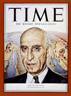 Images Dated 30th March 2014: Mossadeq 1951 Man of Year, from Time 1952. Mohammad Mosaddegh (19 May 1882 - 5 March