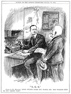Mr Punch thanking Marconi for wireless telegraphy which was saving lives at sea Mr Punch thanking Marconi for wireless telegraphy which was saving lives at sea
