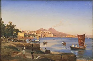 Naples seen from Mergellina, by Teodoro Duclere, Oil on canvas Naples seen from Mergellina, by Teodoro Duclere, Oil on canvas