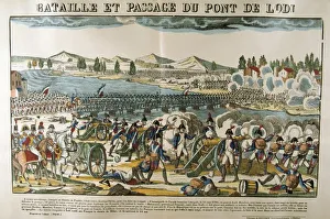 Napoleon directing the French artillery during Battle of Crossing the Bridge at Lodi Napoleon directing the French artillery during Battle of Crossing the Bridge at Lodi