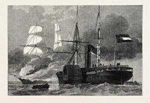 The Nashville Destroying a Federal Merchantman, American Civil War, United States of America