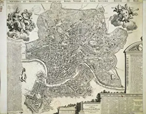 New and Accurate Map of Ancient and Modern Rome by Jean van Ram, copperplate, printed New and Accurate Map of Ancient and Modern Rome by Jean van Ram, copperplate, printed