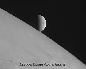 New Horizons took this image of the icy moon Europa rising above Jupiter's cloud tops New Horizons took this image of the icy moon Europa rising above Jupiter's cloud tops