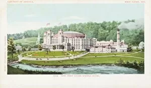 English Text Gallery: New West Baden Springs Hotel Postcard. ca. 1888-1905, New West Baden Springs Hotel Postcard