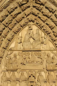 Images Dated 7th June 2003: Notre Dame of Paris cathedral Virgins gate tympanum