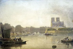 Notre Dame', watercolour by Frederick Nash (1782-1856) English painter. View Notre Dame', watercolour by Frederick Nash (1782-1856) English painter. View