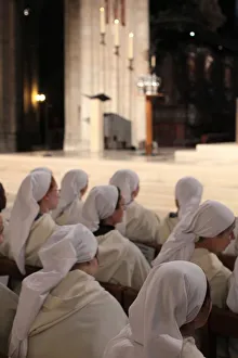 Nuns attending Easter wednesday celebration in Notre Dame cathedral Nuns attending Easter wednesday celebration in Notre Dame cathedral