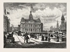 Ottawa, Post Office, Dufferin and Sappers Bridge, Canada, Nineteenth Century Engraving Ottawa, Post Office, Dufferin and Sappers Bridge, Canada, Nineteenth Century Engraving