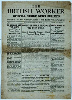 Front page of The British Worker Front page of The British Worker