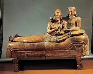 Love Collection: Painted terracotta Sarcophagus of the Spouses, from Cerveteri, Rome province, Italy, detail