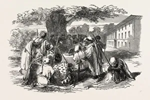 Palaver between the Governor of the Gambia and the King of Combo, 1851 Engraving Palaver between the Governor of the Gambia and the King of Combo, 1851 Engraving