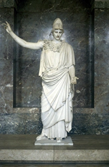 Pallas Athena (Minerva) goddess of wisdom, daughter of Zeus (Jupiter) Marble statue Pallas Athena (Minerva) goddess of wisdom, daughter of Zeus (Jupiter) Marble statue