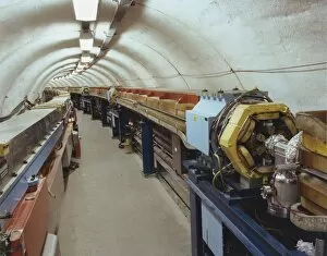 Particle accelerator tunnel, CERN, Geneva. CERN photograph