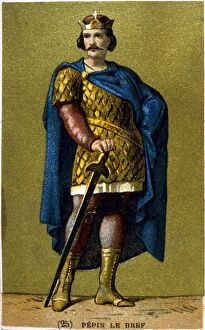 Pepin le Bref (d768) King of the Franks from 751. Son of Charles Martel, father of Charlemagne