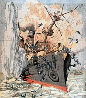 Petropavlosk sunk by Japanese torpedo