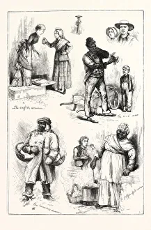 Philadelphia Centennial Exhibition, Street Sketches in the Town, Engraving 1876, US