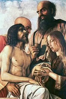 Grief Gallery: Pieta, oil on panel. Giovanni Bellini (1426-1516) Italian Renaissance painter