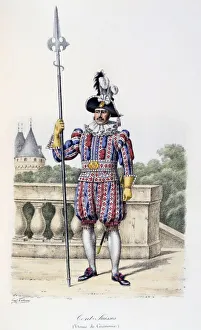 Pikeman from the Swiss company of the Royal Guard in ceremonial dress, 1814-1817 Pikeman from the Swiss company of the Royal Guard in ceremonial dress, 1814-1817