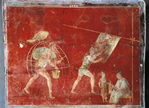 Pillar fresco depicting wool manufacturing, from Pompei, Fullonica of Veranio Ipseo Pillar fresco depicting wool manufacturing, from Pompei, Fullonica of Veranio Ipseo