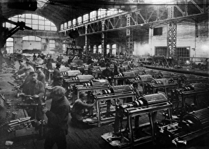 Pilot soviet-made semi-automatic textile machines are being assembled at the karl marx Pilot soviet-made semi-automatic textile machines are being assembled at the karl marx